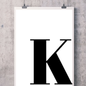 Matrimonio / Letra K / Imprimible / Rústico / Arte de pared / Casa de campo / Dormitorio / Baño / Oficina / Dormitorio / Impresión digital / Impresión descargable