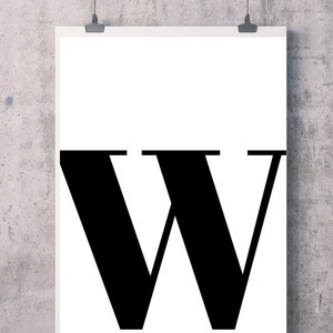 Matrimonio / Letra W / Imprimible / Rústico / Arte de pared / Casa de campo / Dormitorio / Baño / Oficina / Dormitorio / Impresión digital / Impresión descargable