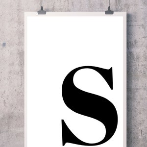Matrimonio / Letra S / Imprimible / Rústico / Arte de pared / Casa de campo / Dormitorio / Baño / Oficina / Dormitorio / Impresión digital / Impresión descargable