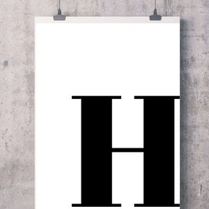 Matrimonio / Letra H / Imprimible / Rústico / Arte de pared / Casa de campo / Dormitorio / Baño / Oficina / Dormitorio / Impresión digital / Impresión descargable