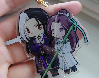 Thousand Autumns qianqiu 2.5in Acrylic Glitter star Keychain Manhua Danmei double side print