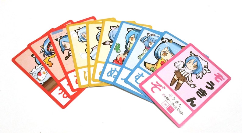 Artist Trading Cards Ushiritori Japanese Learning Katakana Hiragana Vocabulary Collectable Playing Flash Card Game Art Collectibles
