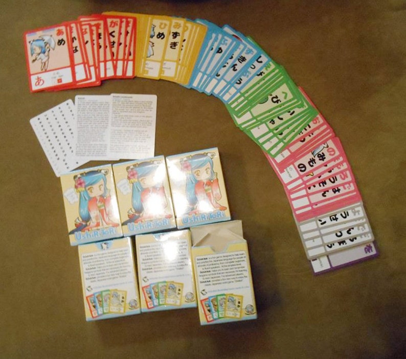 Artist Trading Cards Ushiritori Japanese Learning Katakana Hiragana Vocabulary Collectable Playing Flash Card Game Art Collectibles