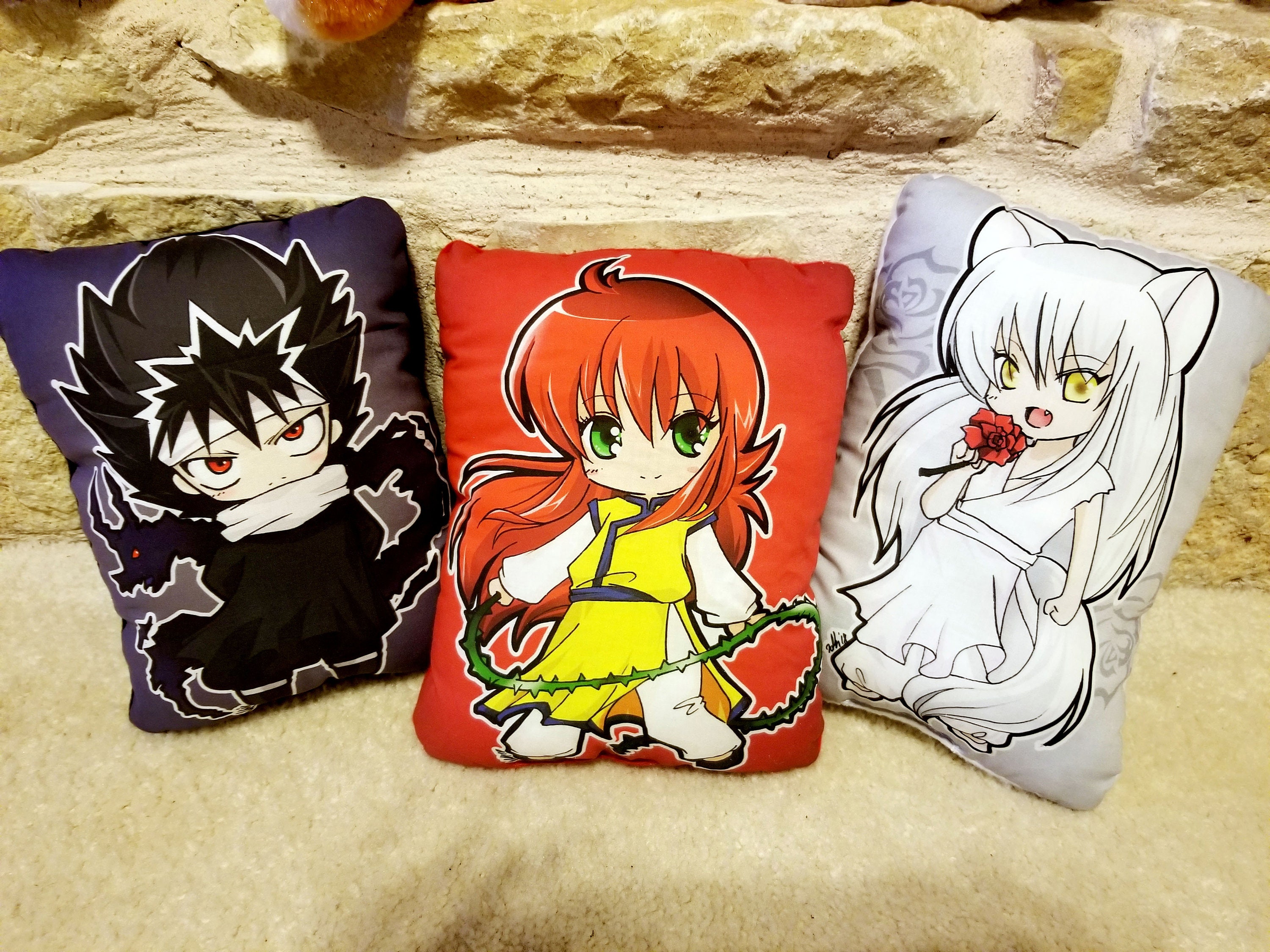 YYH Kurama Botan Yuyu Hiei Plushie Decorative Pillow - Etsy, image size:3000x2250