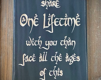 Letrero/placa de madera maciza grabado "One Lifetime". ¡Listo para enviar! ¡Un regalo estupendo!