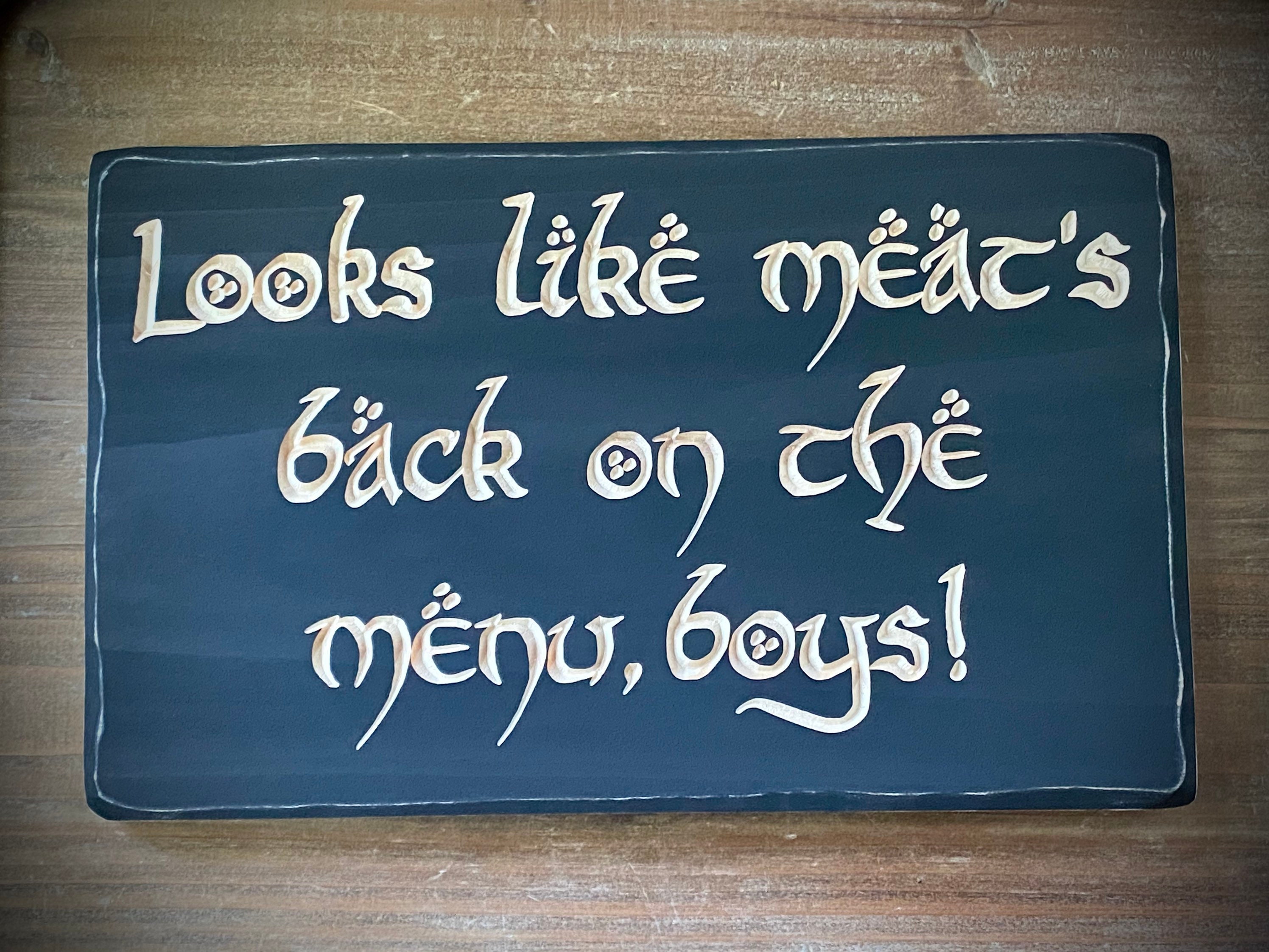 Looks Like Meats Back On The Menu Boys Solid Wood Engraved Etsy Singapore