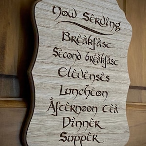 Scratch and Dent Sale!!  Hobbit Daily Meals Engraved Plaque/Sign.  Great Gift for Lord of the Rings and Hobbit fans!