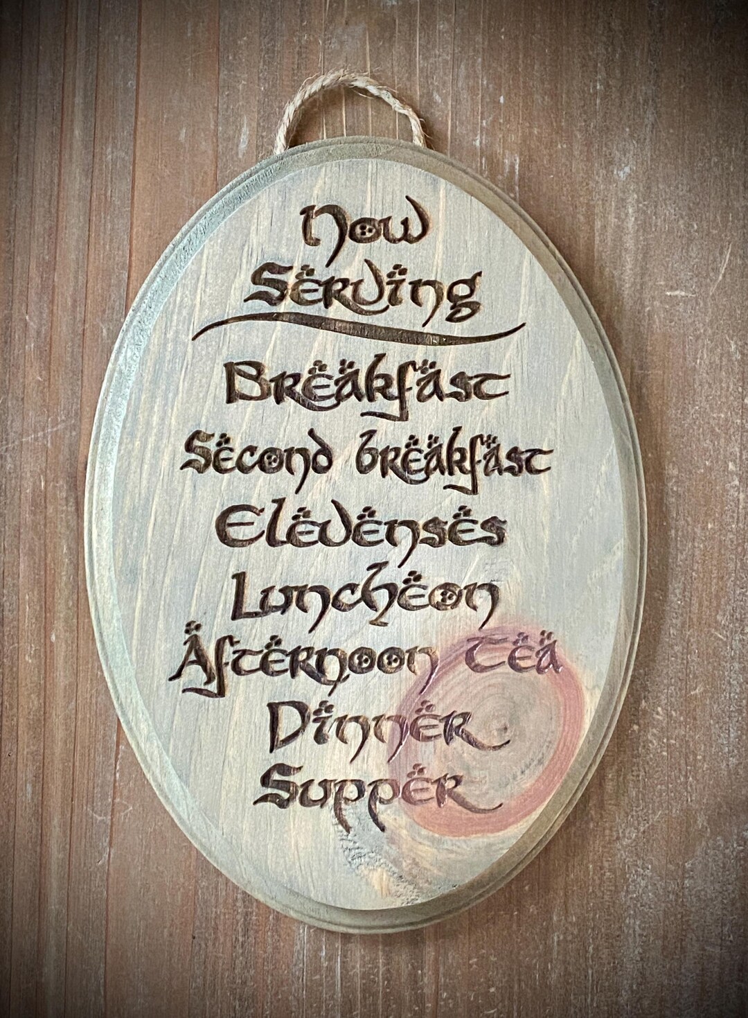 Dent Sale!! Hobbit Daily Meals Engraved Solid Wood Sign. Great Gift for ...