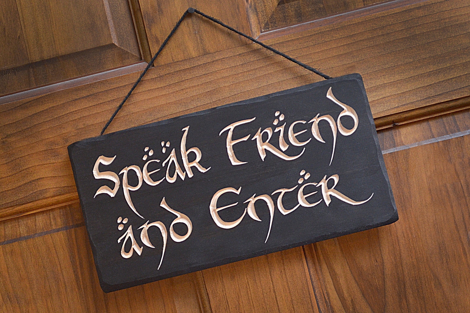 Speak Friend and Enter. Engraved Solid Wood. Very Nice Gift | Etsy