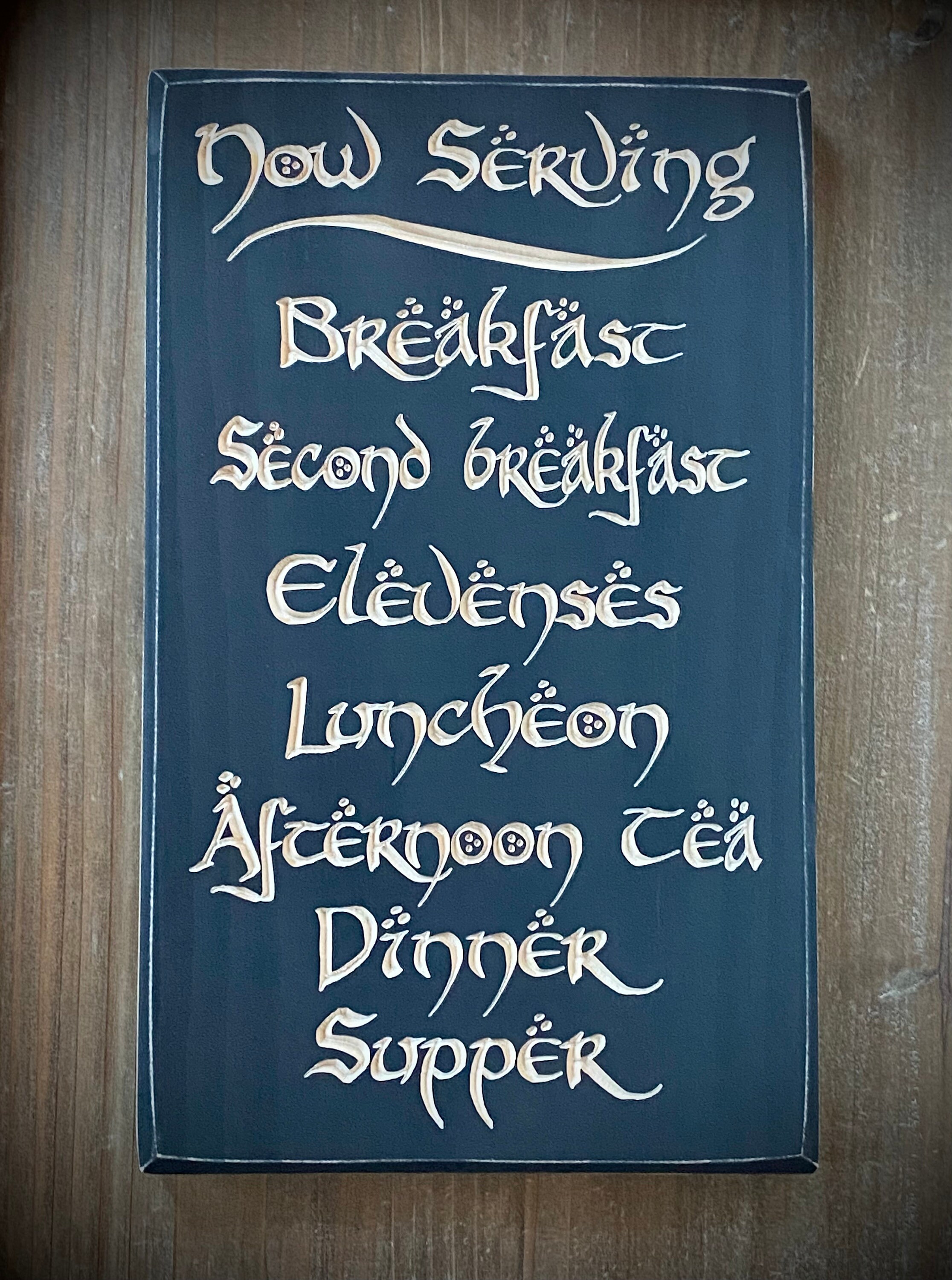 Daily Meals(Black)Engraved Solid Wood Sign / Plaque. Great gift