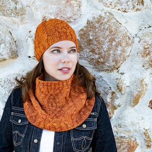 INSTANT DOWNLOAD PDF Knitting Pattern for Cable Hat and Cowl Brumal