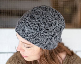 SOFORTIGER DOWNLOAD PDF Giralda Strickmütze Damen Aran Hat mit Zopfmuster Slouchy Beanie Unisex Cap