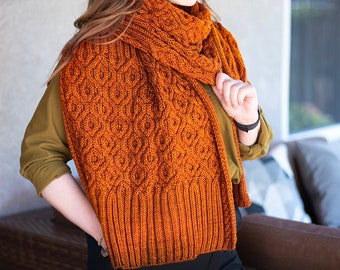 DESCARGA INSTANTE PDF Patrón de Tejer para Mujer Cable Shawl Wrap Throw Stole Rectangular con Cable patrón Madera