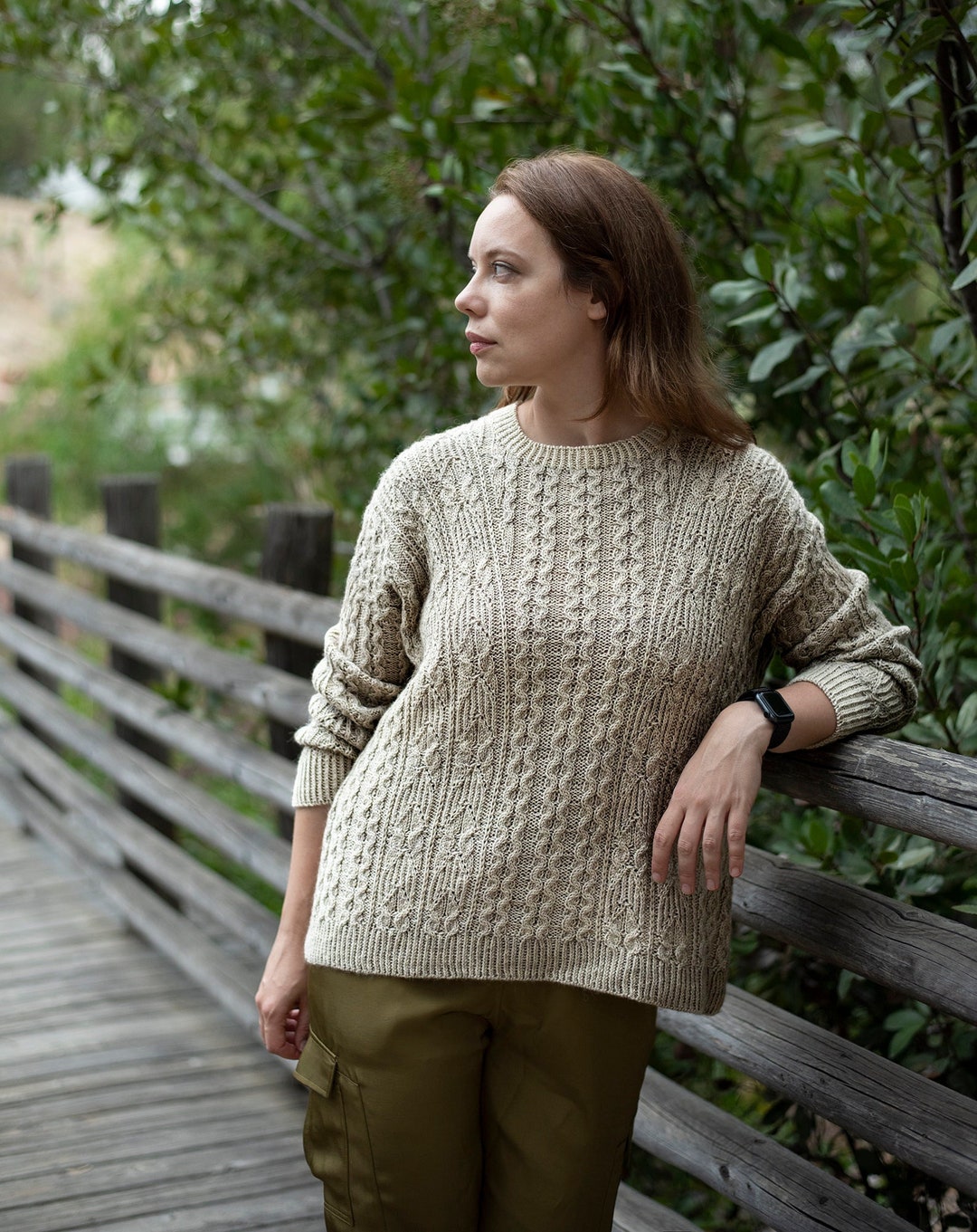 [送料込] noise pattern over KNIT INSTANT DOWNLOAD PDF Knitting Pattern for Women's Sweater