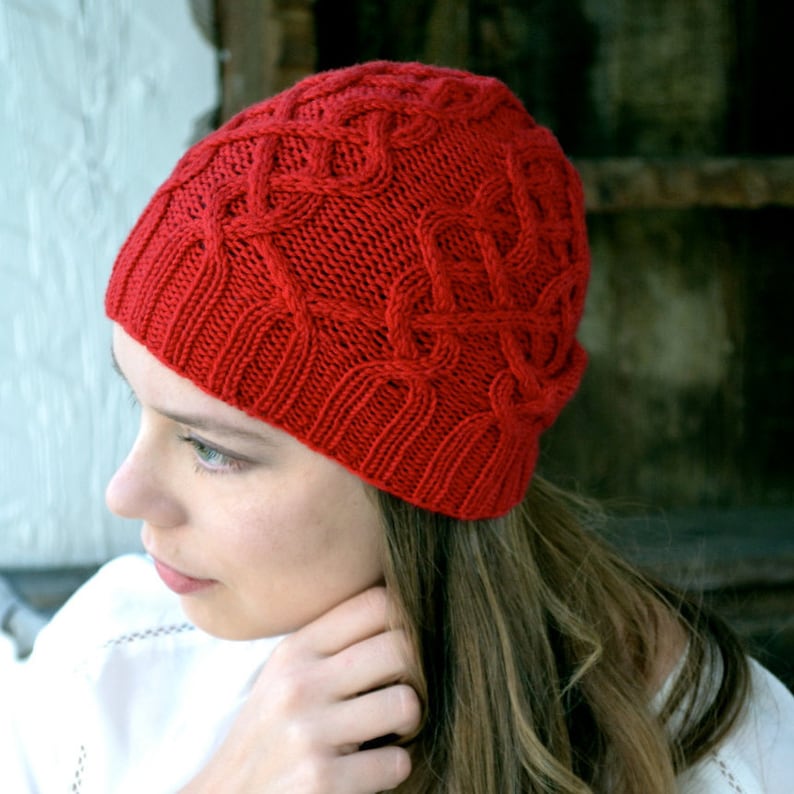 INSTANT DOWNLOAD PDF Knitting Pattern for Women's Aran Hat With Cables ...