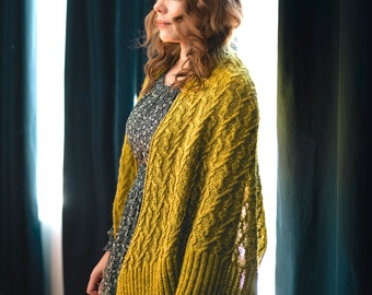 DESCARGA INSTANTE PDF Patrón de Tejer Chal de Encaje para Mujer Triangular con Cable Merino Durango