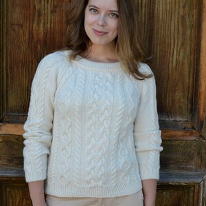 INSTANT DOWNLOAD PDF Knitting Pattern for Women's Aran Sweater Jumper ...