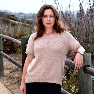 DESCARGA INSTANTE PDF Patrón de punto para suéter texturizado de mujer Top Tee Jumper Jersey imagen 1