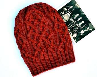 INSTANT DOWNLOAD PDF Knitting Pattern for Women's Aran Hat With Cables ...