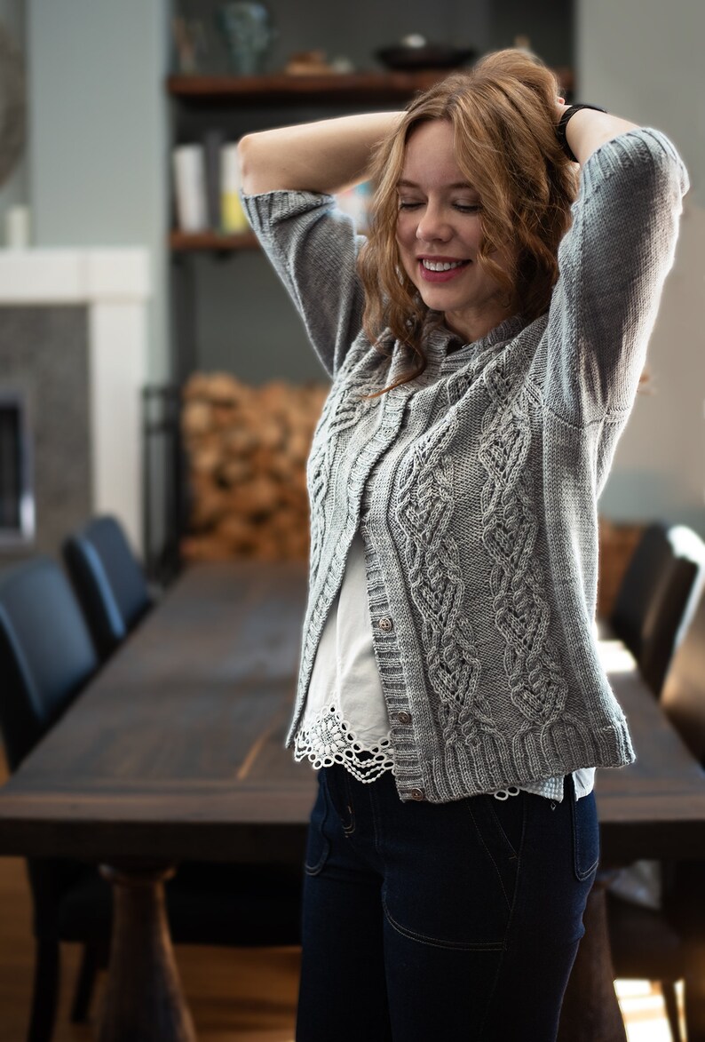 INSTANT DOWNLOAD PDF Knitting Pattern for Women's Sweater Cardigan