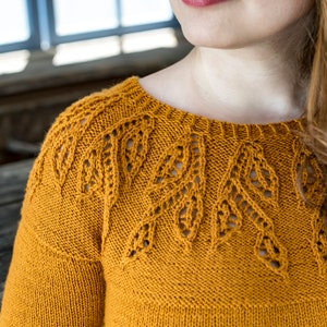 INSTANT DOWNLOAD PDF Breipatroon voor dameskabeltrui Pullover met kabels en ronde hals Eéndelig naadloos Spirit Of Trees