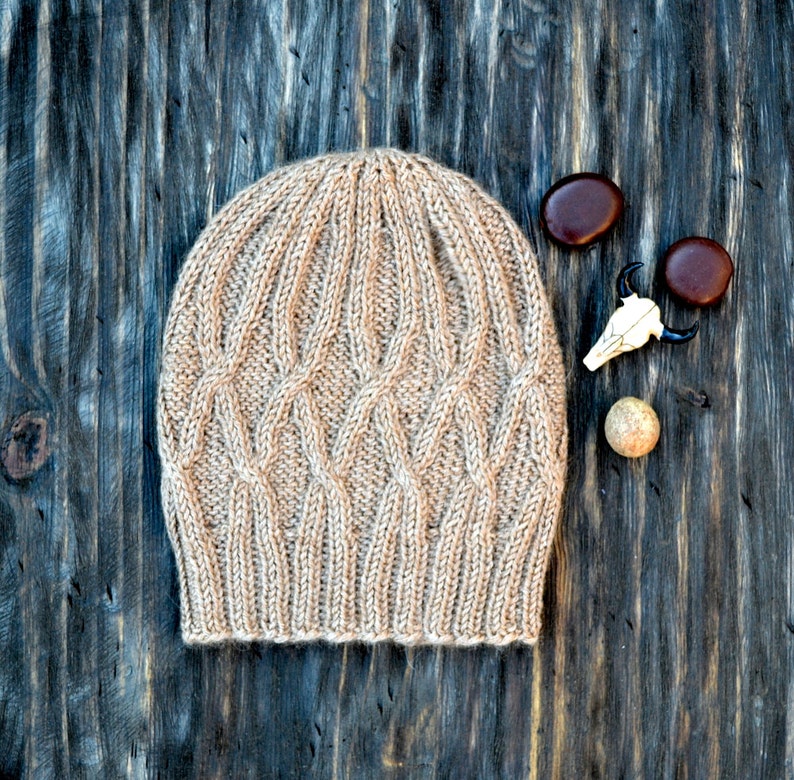 INSTANT DOWNLOAD PDF Knitting Pattern for Women's Aran Hat With Cables