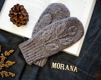 DESCARGA INSTANTE PDF Patrón de punto para manoplas de puntada retorcida de cable, guantes, calentadores de brazos de punto, calentadores de manos, manoplas, hojas de Morana