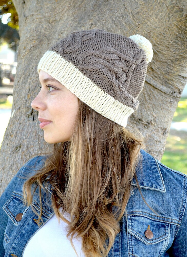 Wool Cotton Knit Hat Cocoa Knitted Hat Wool Hat Slouchy Etsy