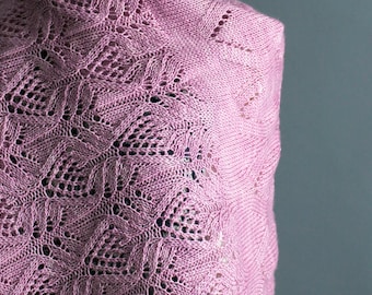 INSTANT DOWNLOAD PDF Knitting Pattern for Women's Lace Shawl Wrap Stole Rectangular with Lace Merino Opulence