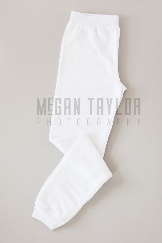 white cotton jogger set