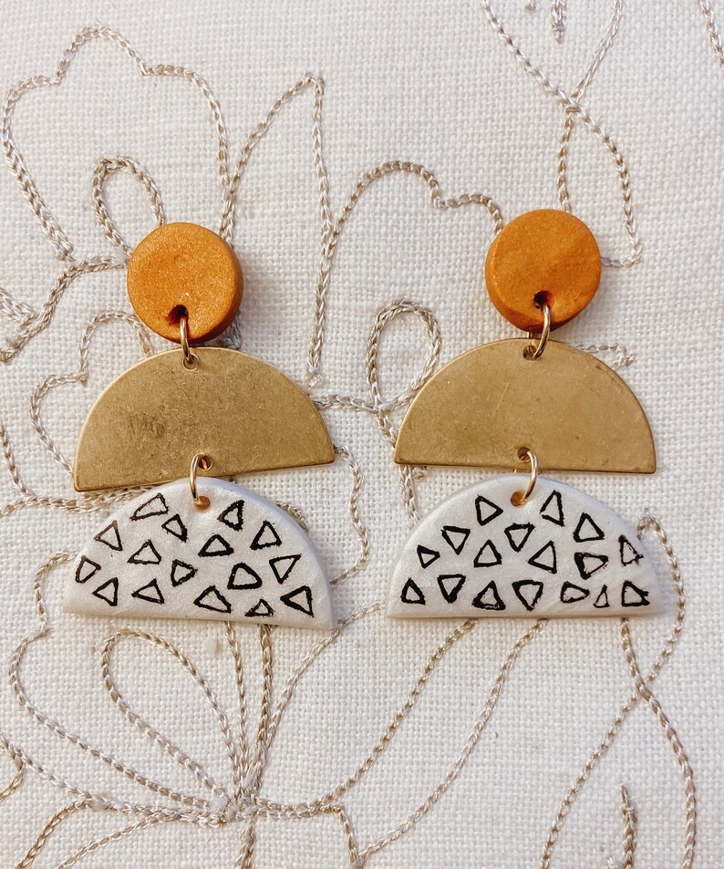 Orange Clay Earrings
