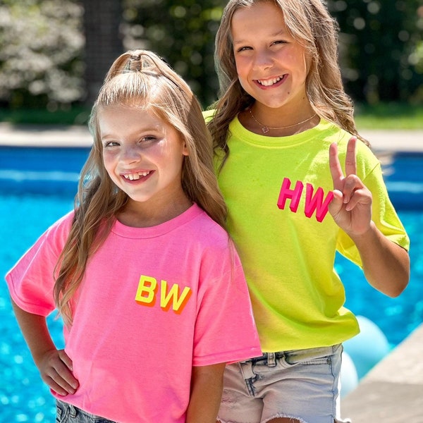 NEON Shadow Block Monogram Sweatshirt | Personalized Shirt | Dance Gift | Sister Gift | Dance Recital Gift | Birthday Gift | Sorority Gift