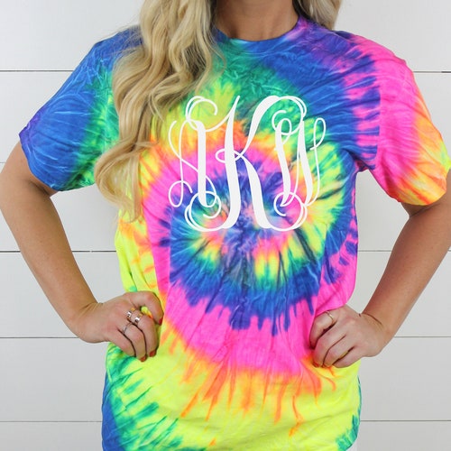 zipped monogram tie dye shirt