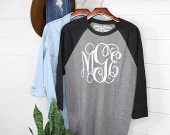 monogrammed baseball t shirt