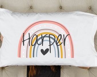 Boho Rainbow Personalized Pillowcase, Retro Rainbow Personalized Pillowcase , personalized pillowcase, rainbow pillowcase, Girls boys 20x30