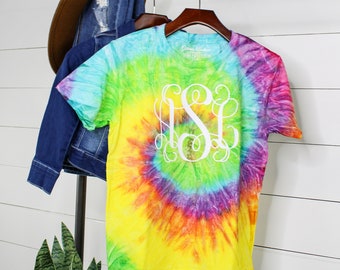 Monogram Tie Dye Shirt Bridesmaid Sorority Gift Short | Etsy