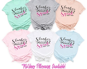 Slumber Party Squad Pajama Set | Slumber Party Shirt | Sleepover Shirt | Custom Sleepover | Monogram | Personalized Tee | Shorts