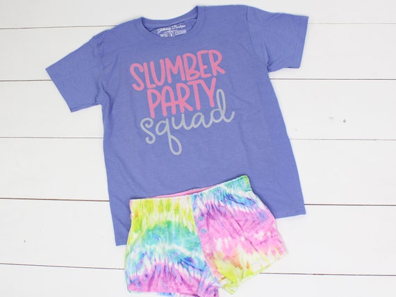 Slumber Party Squad Sleepover Matching Pajamas Pj Blue Shirt Slumber Party Squad Sleepover Matching Pajamas Pj Blue Shirt