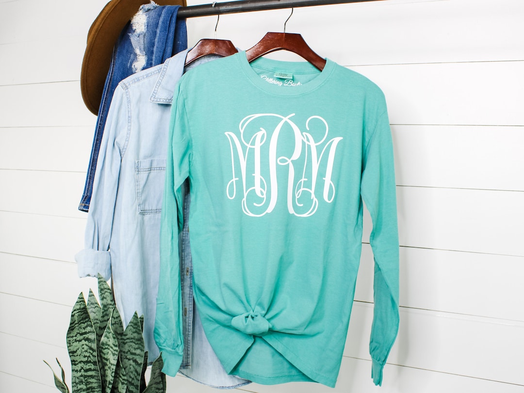 Long Sleeve Personalized Monogrammed Comfort Color Tee, Full Chest ...