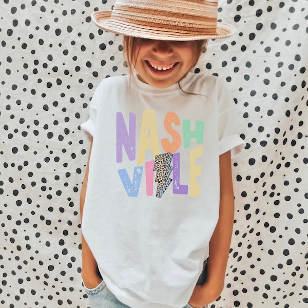 YOUTH Nashville Bolt Graphic Tee | Super Comfy | Crew Neck | Tee | Tennessee | Vibes | Fall | Retro | Graphic | Kids | Unisex | Music City