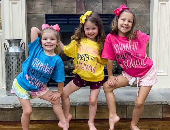 Slumber Party Squad Sleepover Matching Pajamas Pj Blue Shirt Slumber Party Squad Sleepover Matching Pajamas Pj Blue Shirt