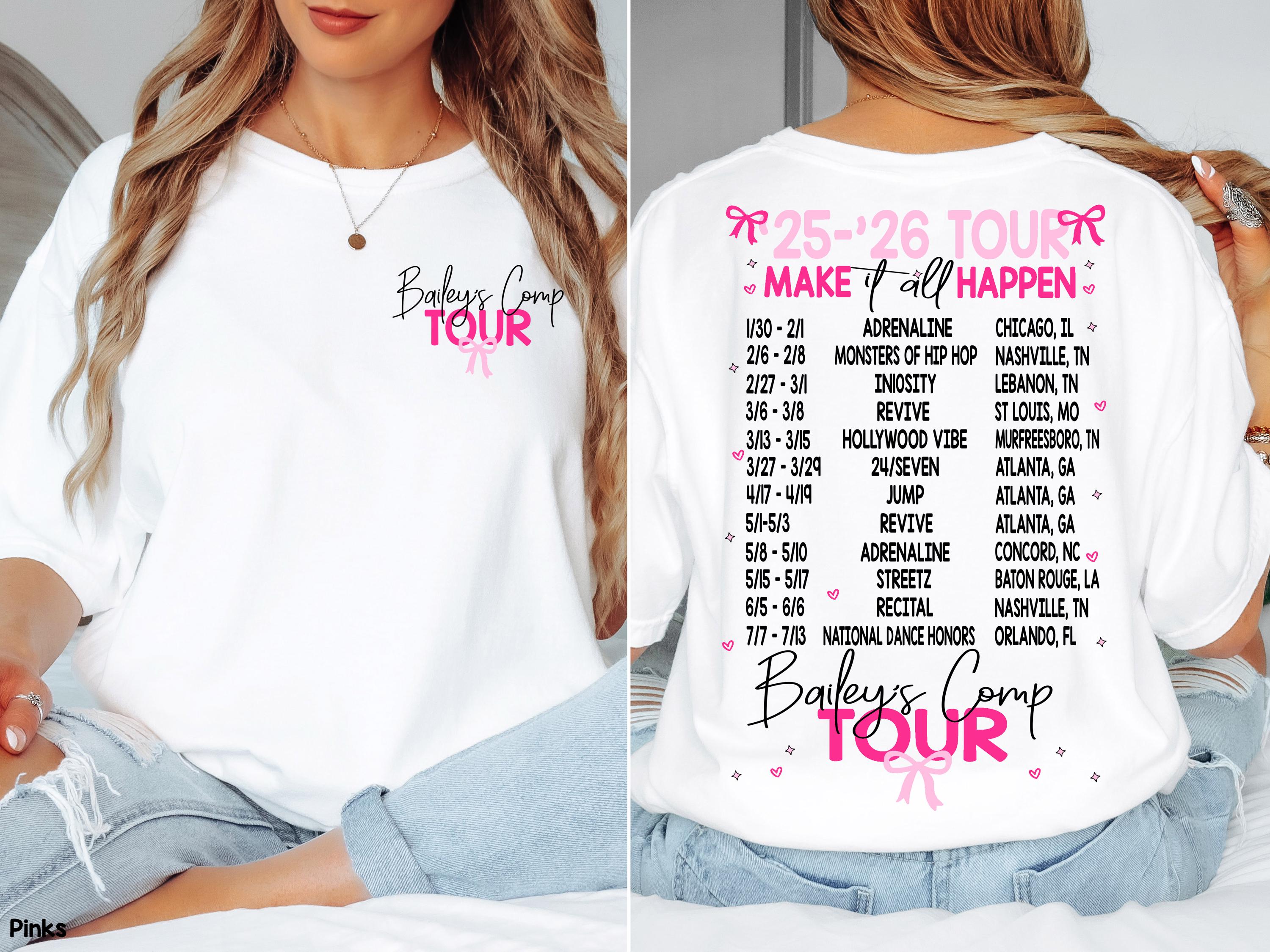 Custom Comp Dancer Tour Shirt Bow | Dance Comp Tee | Ballet Gift ...