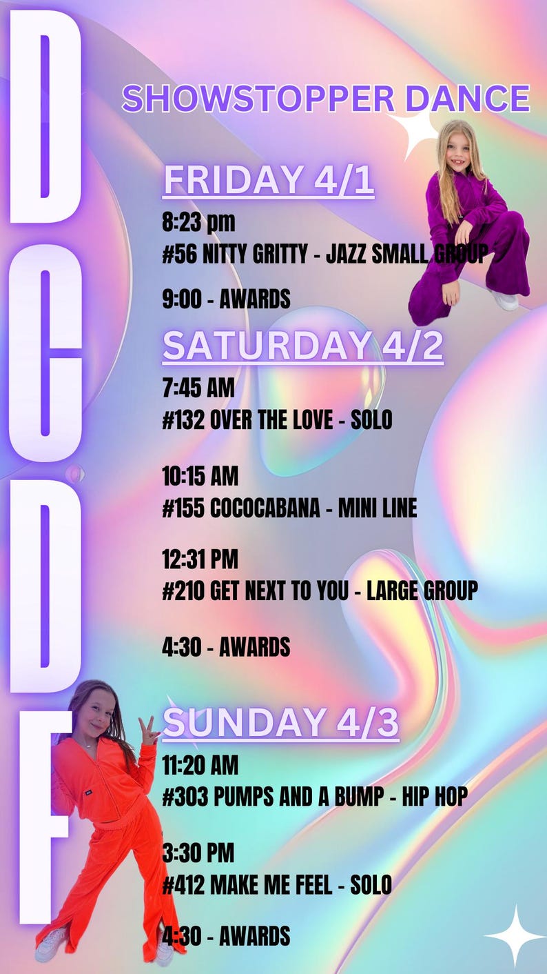 Competition Day Routine Dance Competition Schedule Template Convention Competition Schedule ...