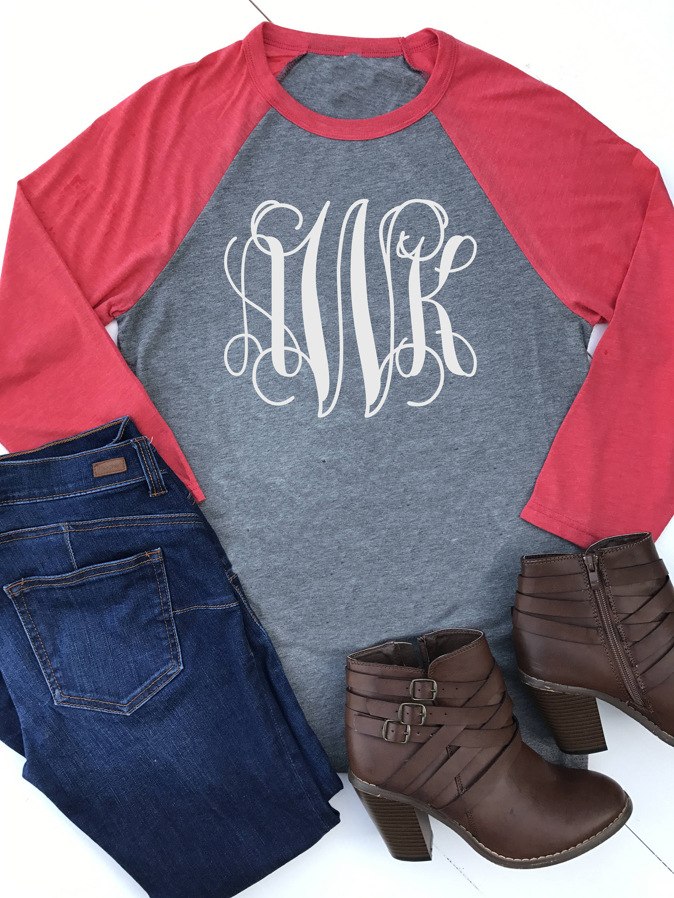 monogrammed baseball t shirt