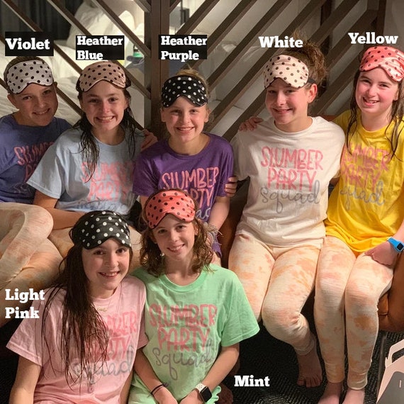 Slumber Party Squad Sleepover Matching Pajamas Pj Blue Shirt Slumber Party Squad Sleepover Matching Pajamas Pj Blue Shirt