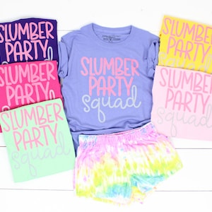 Slumber Party Squad Pajama Tee| Slumber Party Shirt | Sleepover Shirt | Custom Sleepover | Monogram | Personalized Tee |