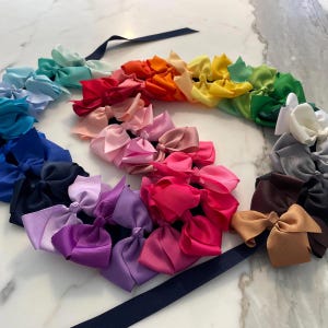 Set of 40 Ribbon Hair Bows – 4-Inch Alligator Clips, Girls Bows