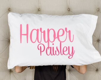Personalized Monogram Pillowcase Girls Personalized Pillow Monogram Pillowcase Custom Name Pillowcase
