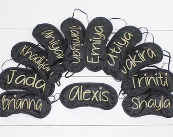 Personalized Sleep Masks-- Great for Dance, Parties, Cheer, Bridesmaids, Birthday Parties, and Sleepovers!