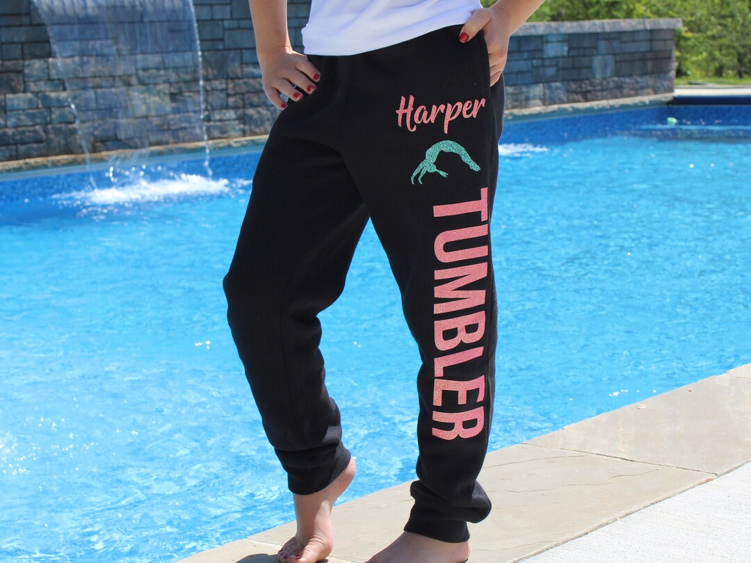 Buy UNISEX Personalized Fleece Sweatpants Tumbler Gymnast Dancer Soccer Anything You Want Custom Print Glitter or Non glitter Online in India Etsy
